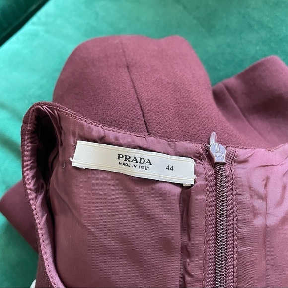 Prada Burgundy Virgin Wool Crew Neck Sleeveless Slim Fit Top Size IT 44 US 8 - Picture 8 of 12